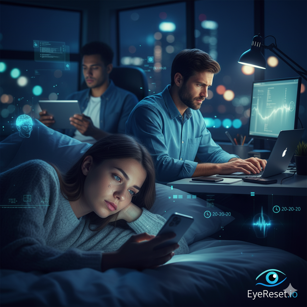 Digital eye strain relief using an active focus tool when the 20-20-20 rule fails